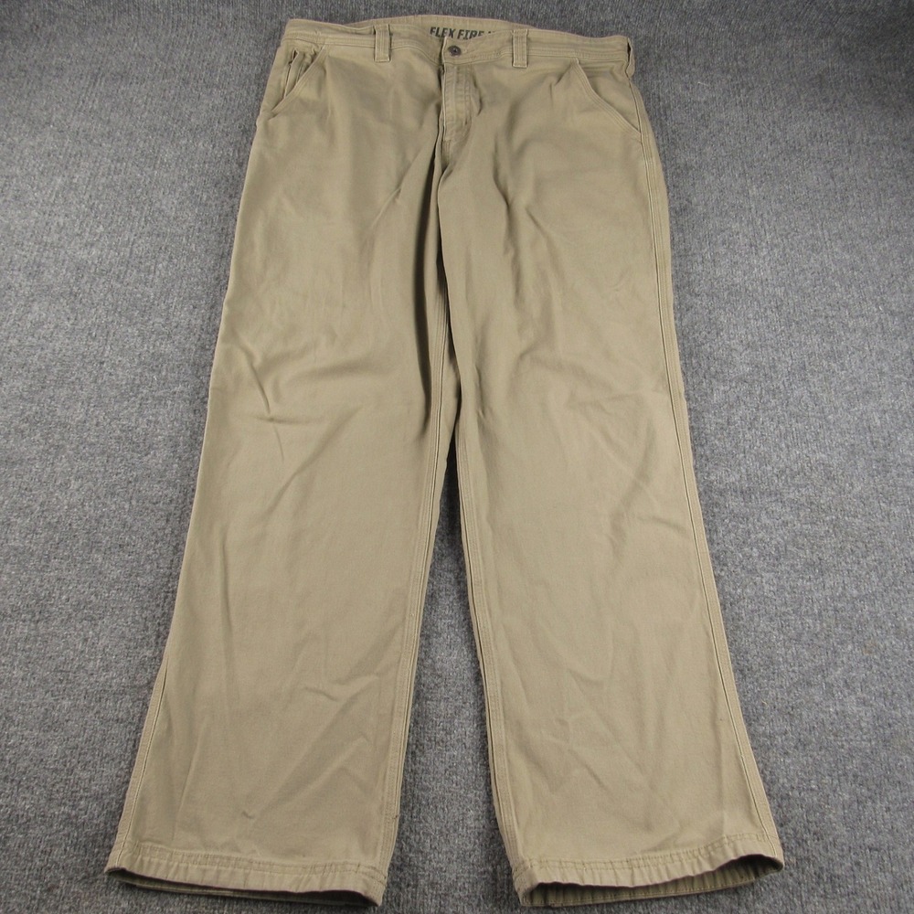 Duluth Trading Co Pants Mens‎ 38x34 Flex Fire Hose Tan Relaxed Fit Workwear